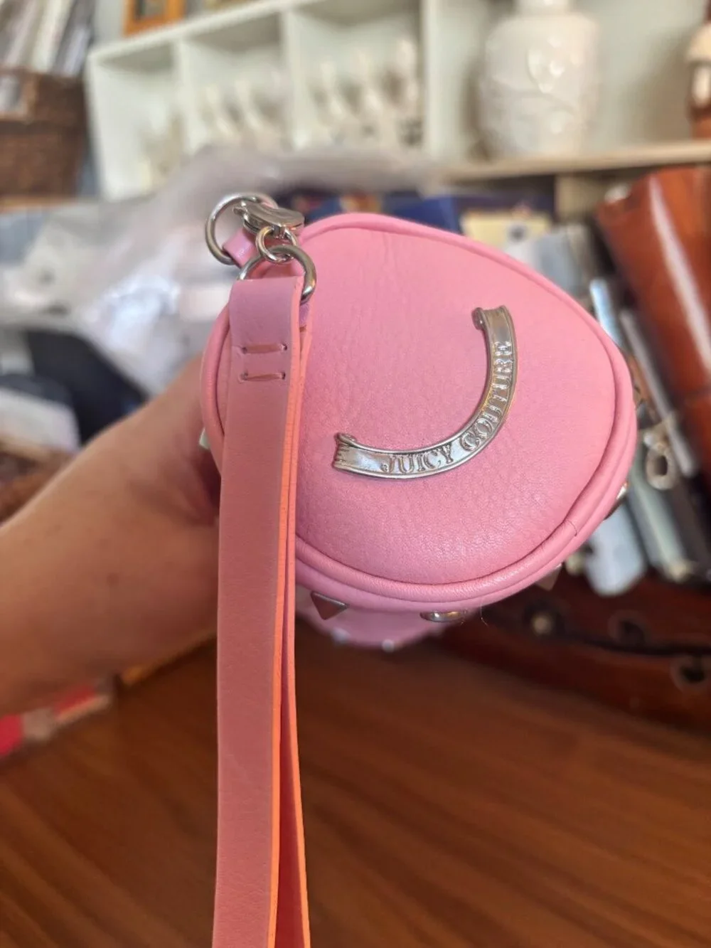 Vintage Juicy Couture Barrel Bag Charm Small Purse Pink Leather Y2K